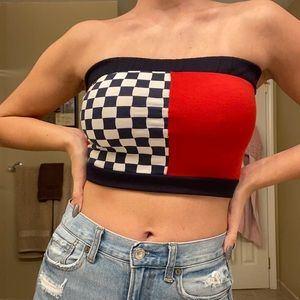 NASCAR themed printed crop top